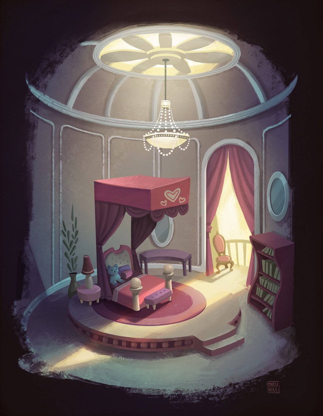 Тайна спальня принцессы. Тайная спальня принцессы-изгнанницы. Сказочная комната. Комната принцессы. Магическая комната.