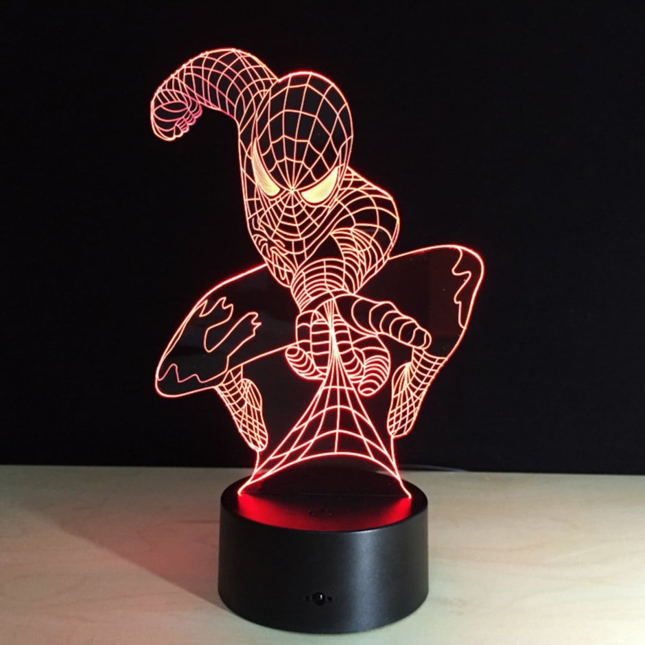 Лампа 3d с человеком пауком