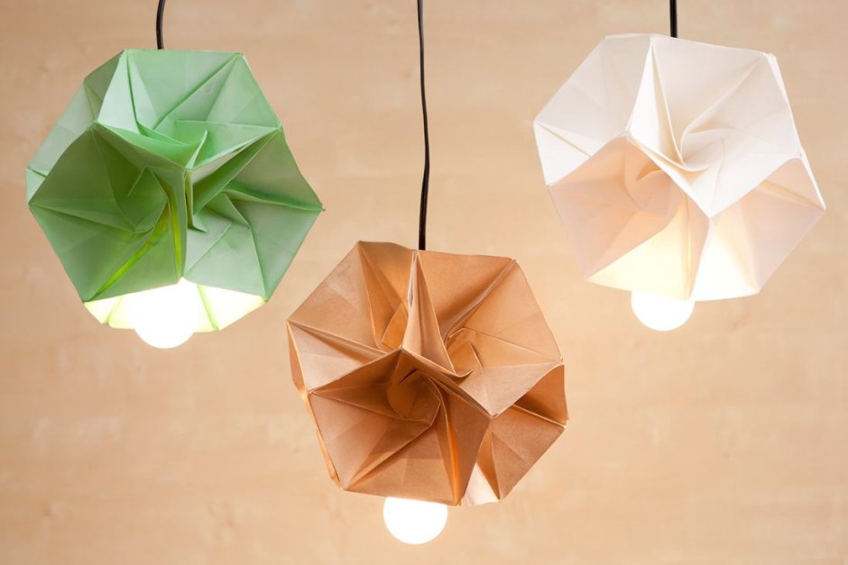 Дизайнерские светильники из картона