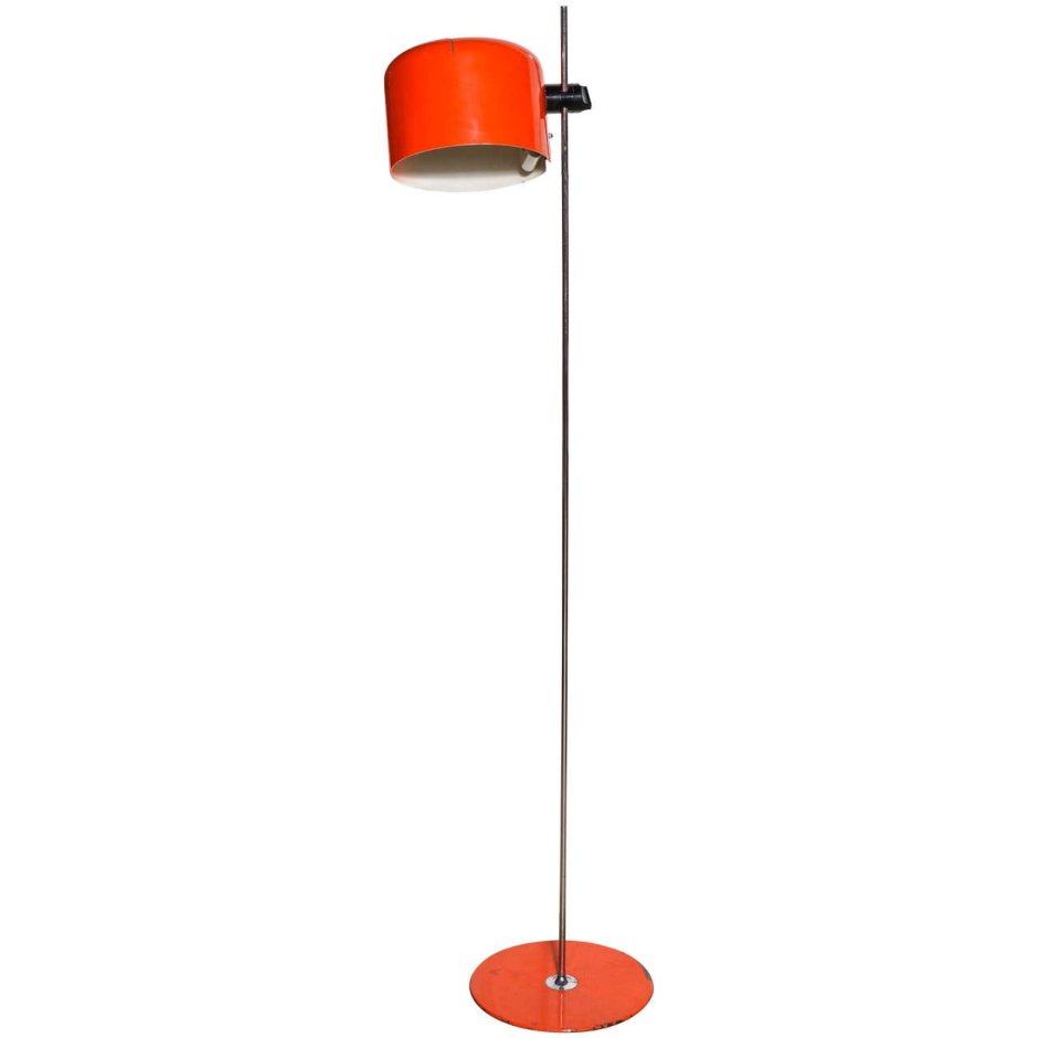 Винтажный оранжевый напольный круглый светильник