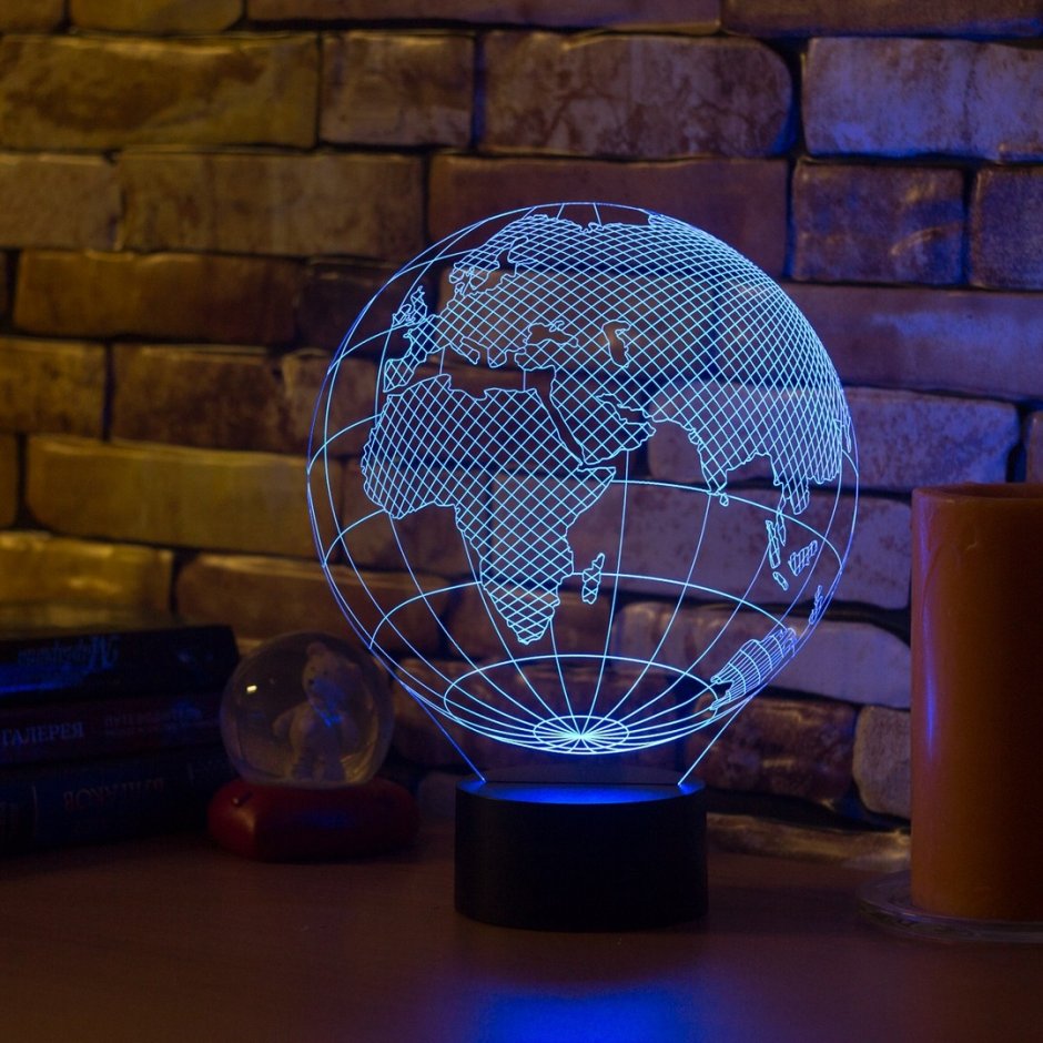 Светильник 3d (ночник) Глобус