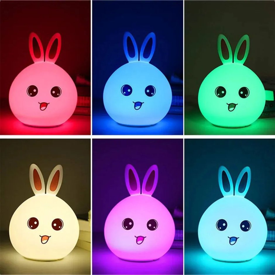 Ночник силиконовый кролик Rabbit Silicone Lamp с пультом