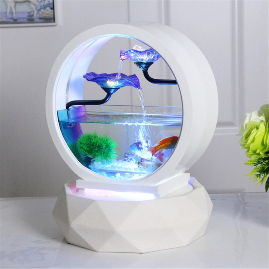 Светильник "аквариум с рыбками" круглый, питание от сети RISALUX