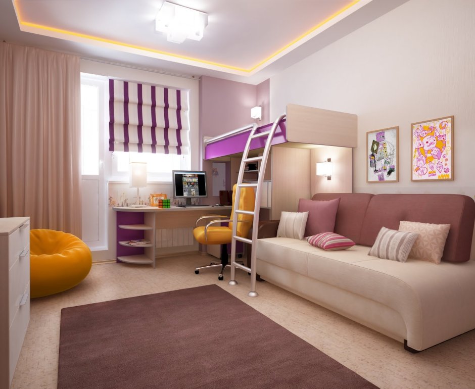 Спальня с детской кроваткой в родительской комнате