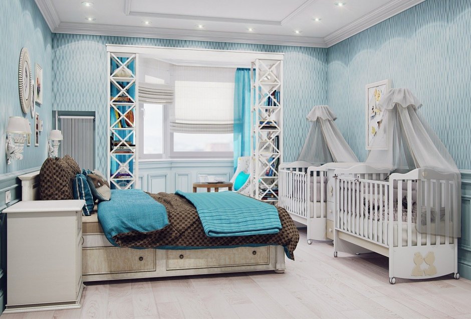 Спальня совмещенная с детской дизайн