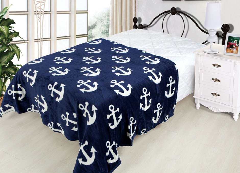 Одеяло пэчворк в морском стиле
