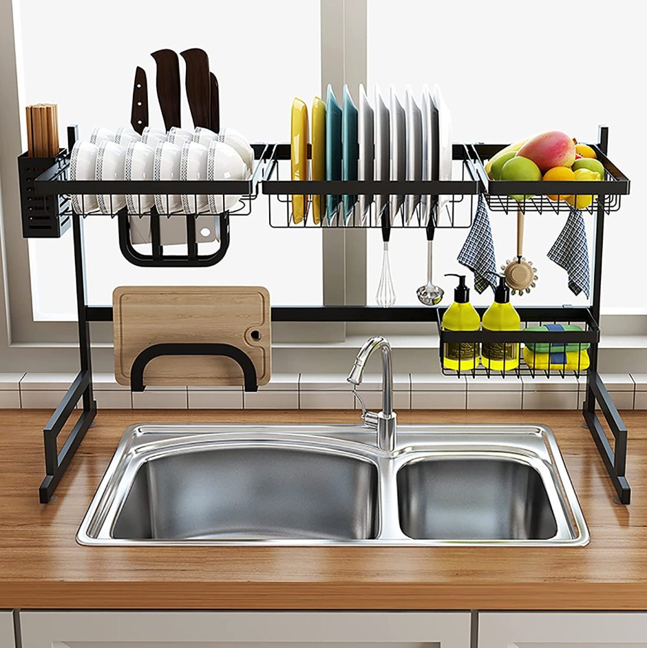Dish Drying Rack over Sink Stainless Steel Drainer Shelf