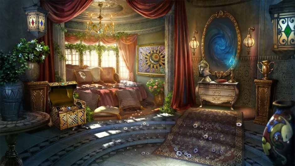 Сказочная комната с камином