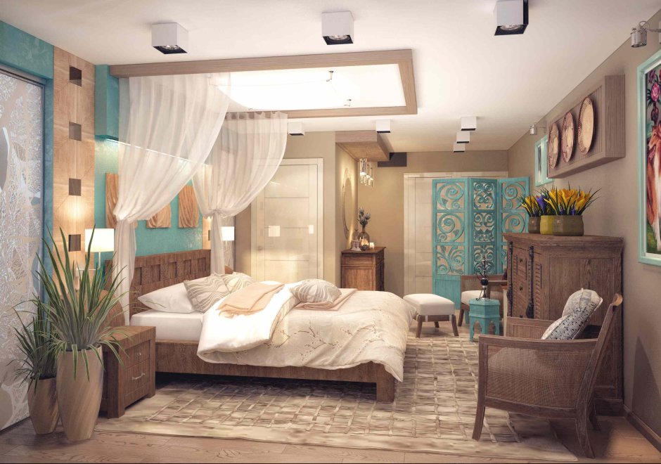 Спальня гостиная в этно стиле