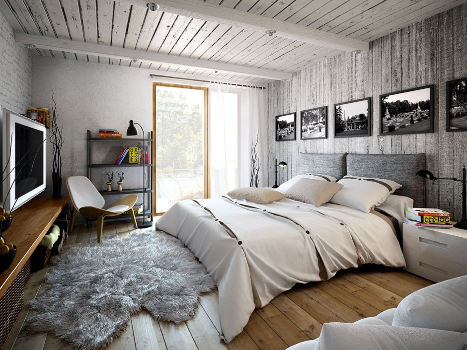 Светлая спальня в скандинавском стиле