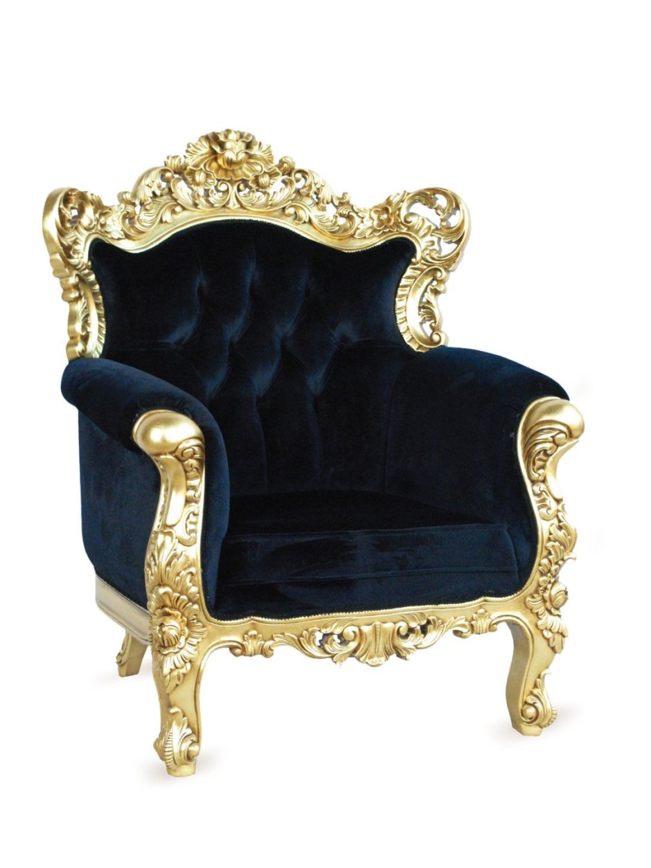 Кресло золото черный бархат
