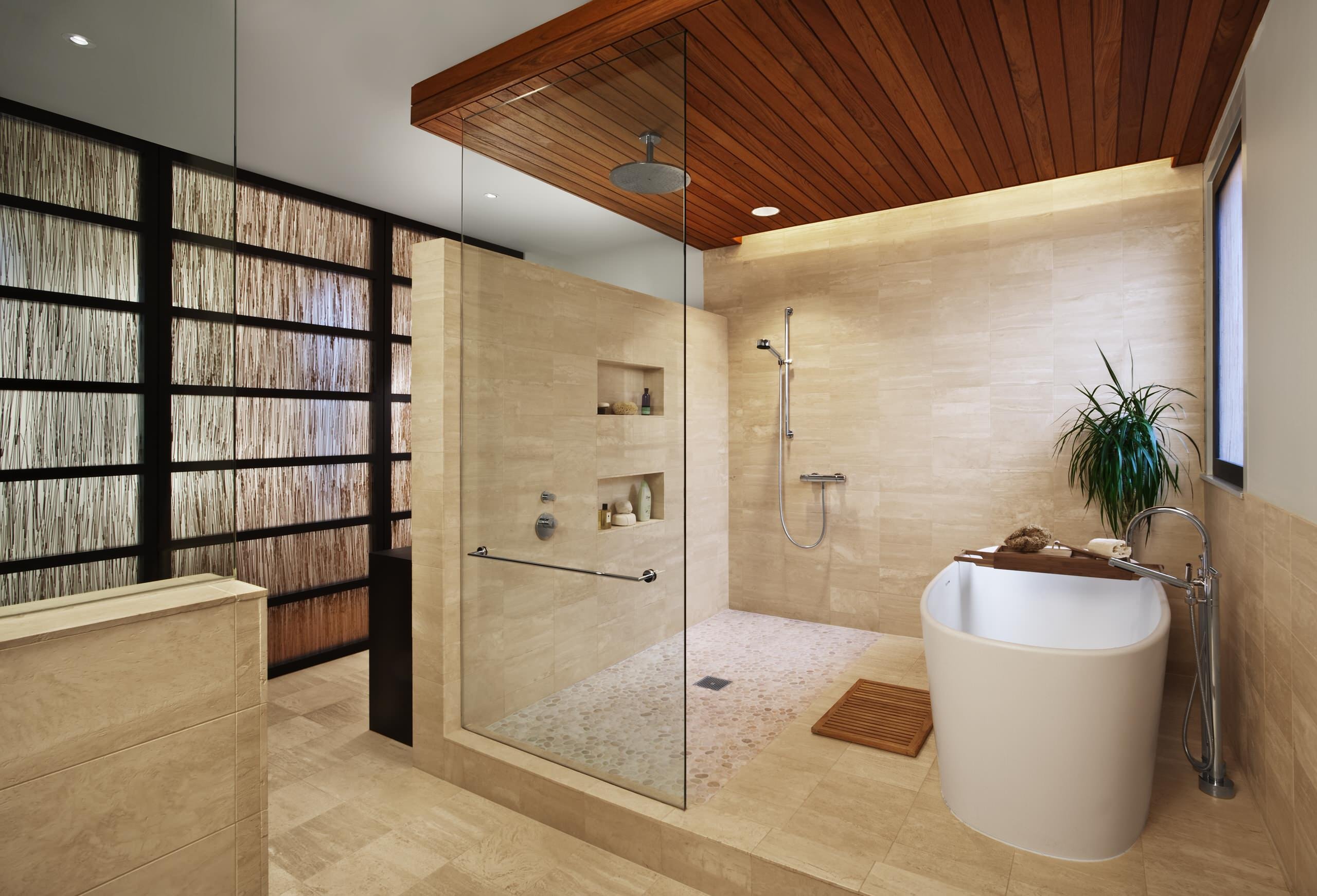 Дизайн душевых перегородок. Современная душевая комната. Современная ванная с душем. Душевая с деревом. Красивая душевая комната.