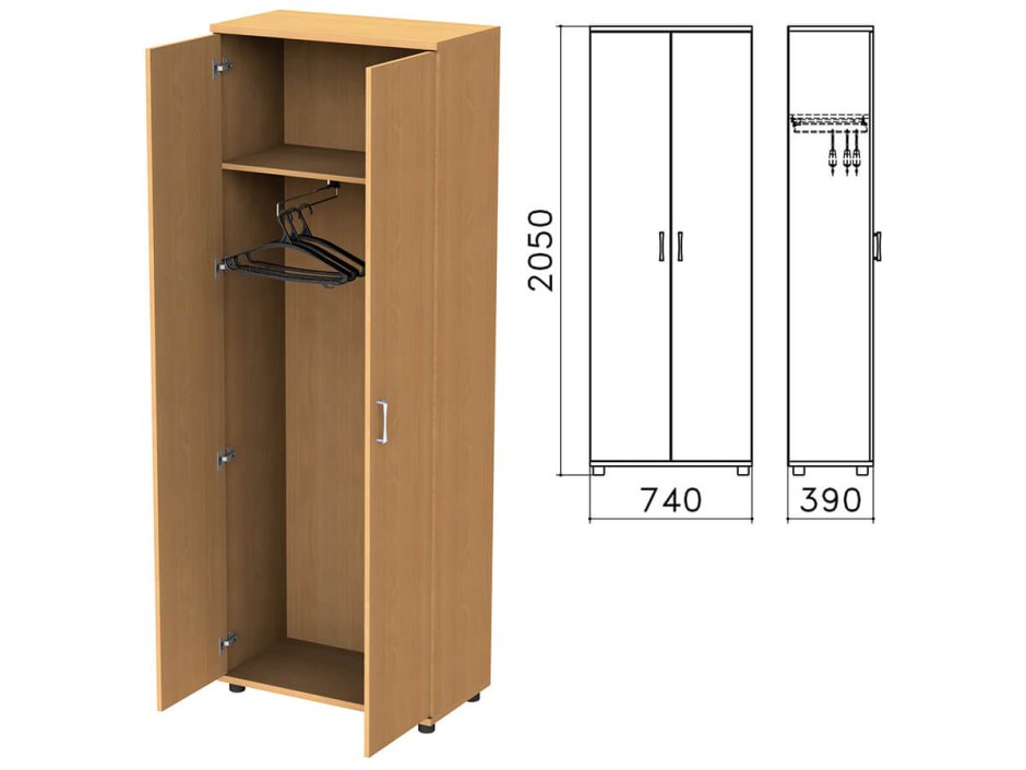 Шкаф для одежды "монолит", 740х520х2050