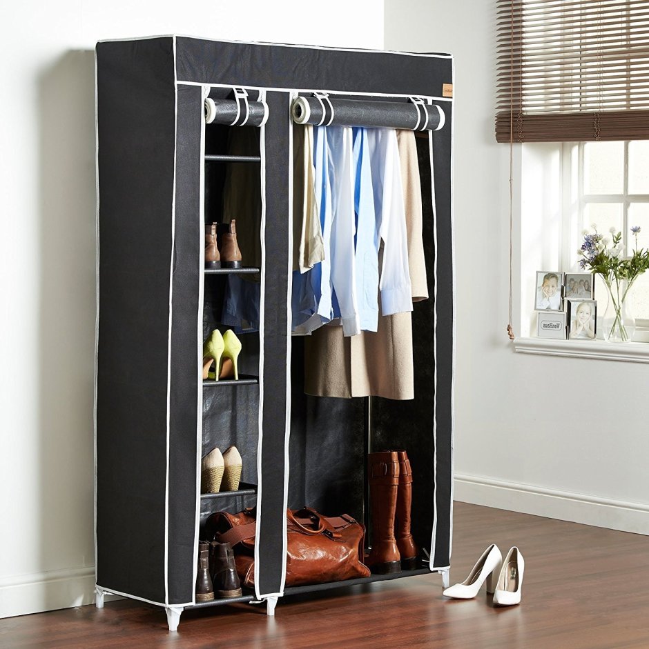 Тканевый шкаф Storage Wardrobe 130x45x175 см черный