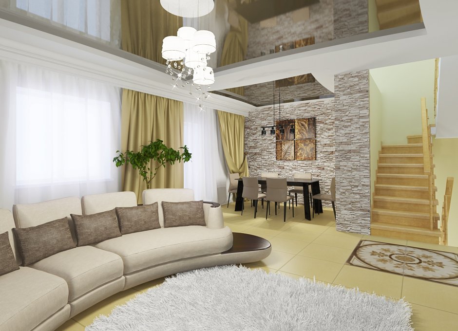 Дизайн маленькой гостиной в частном доме
