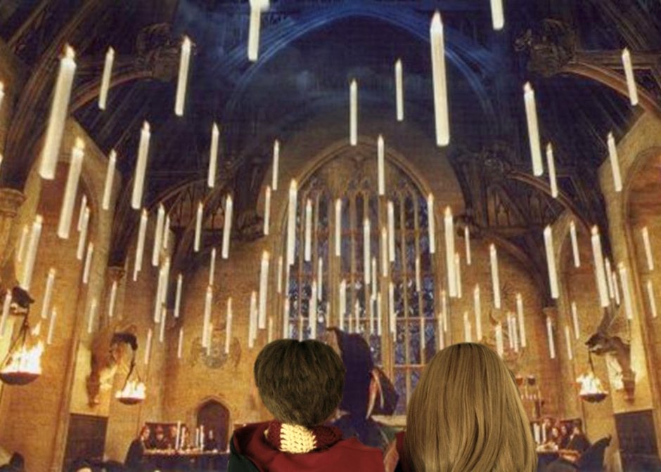 Свечи в большом зале Гарри Поттер