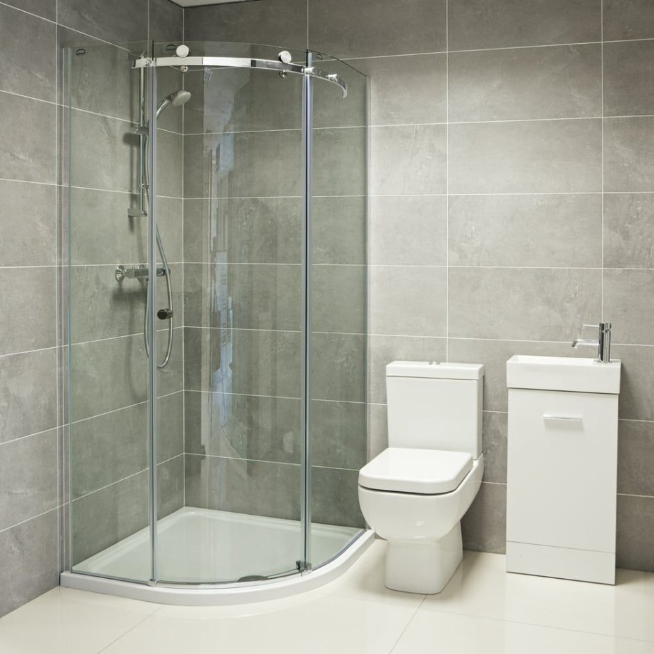 Ванная комната в стиле Минимализм с душевым уголком