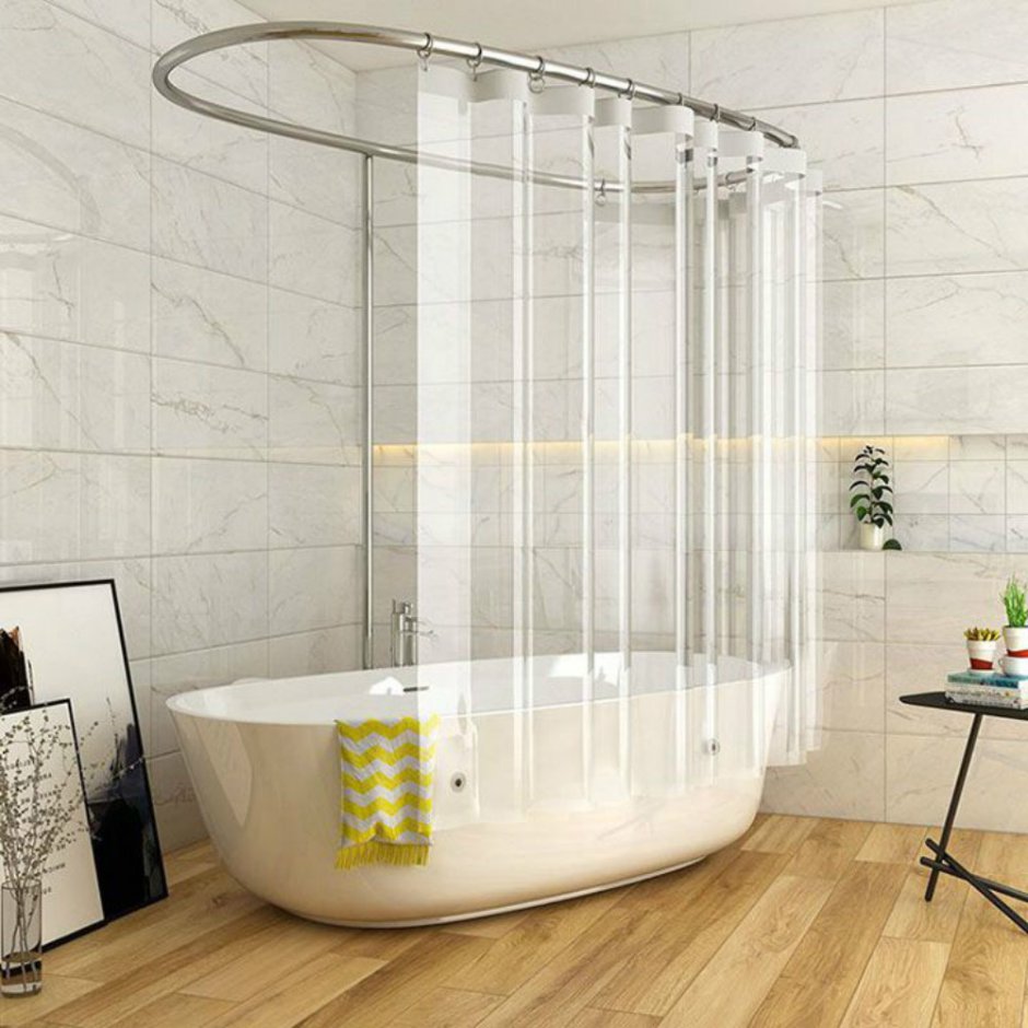 Круглая шторка для ванной