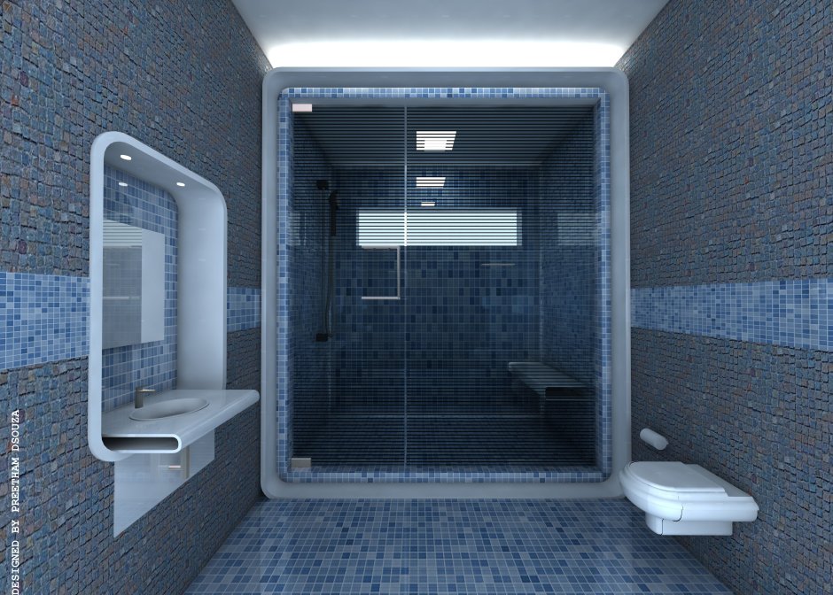 Ванная комната с золотой мозаикой