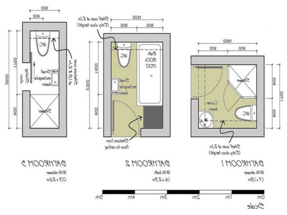 Схема ванной комнаты с душевой кабиной 6м2