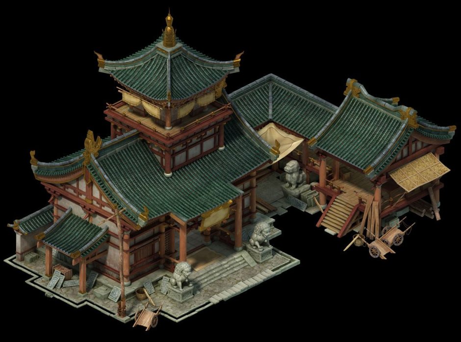 Китайский храм изометрия