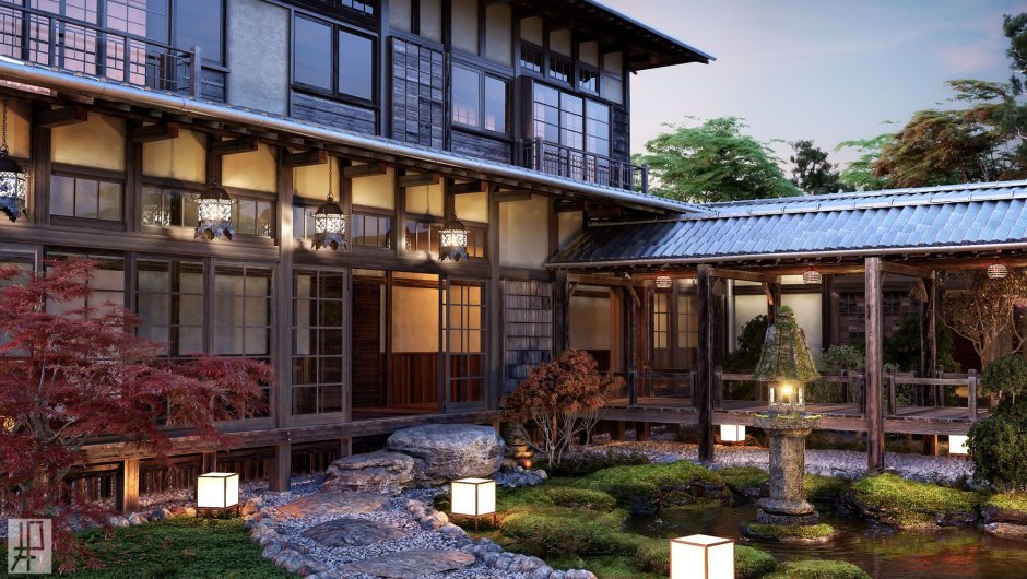 Дом в Японии Традициональный фасад