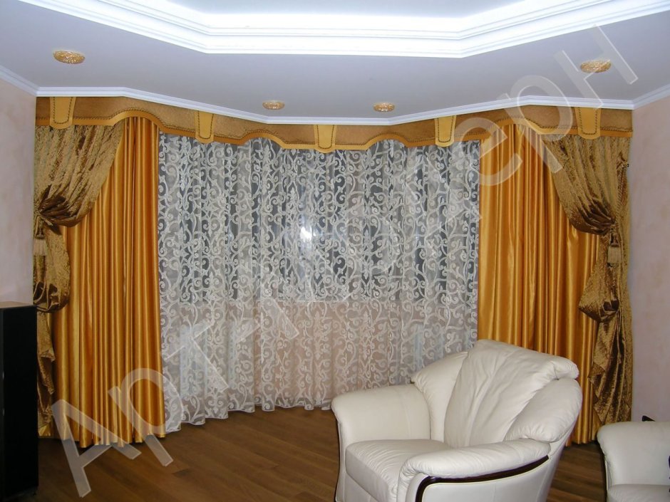 Современные Роскошные тюли и шторы в гостиную