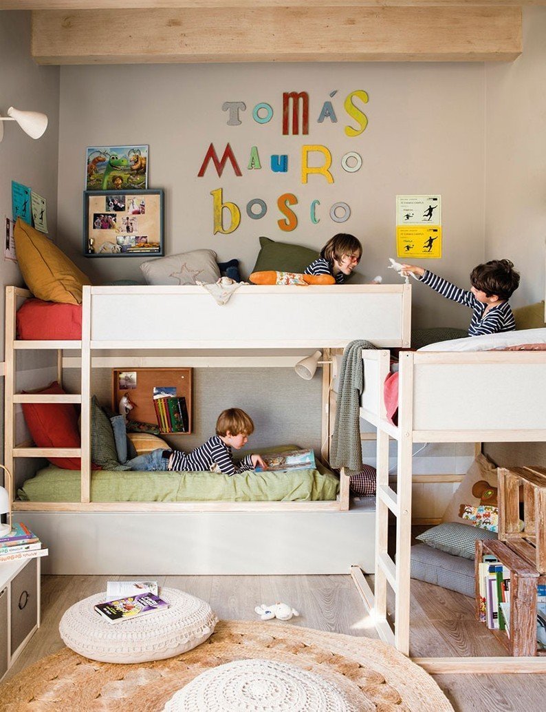 Интерьер комнаты для 4 детей
