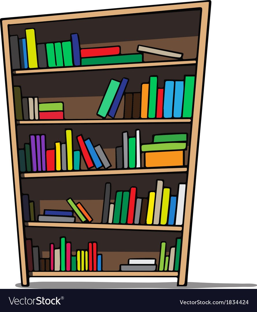 Нарисовать шкаф с книгами