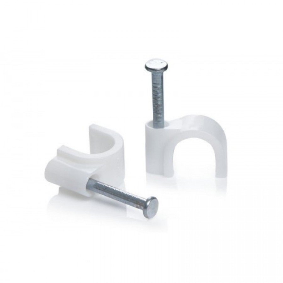 Скоба 22 мм. Круглая пластиковая ИЭК (100)