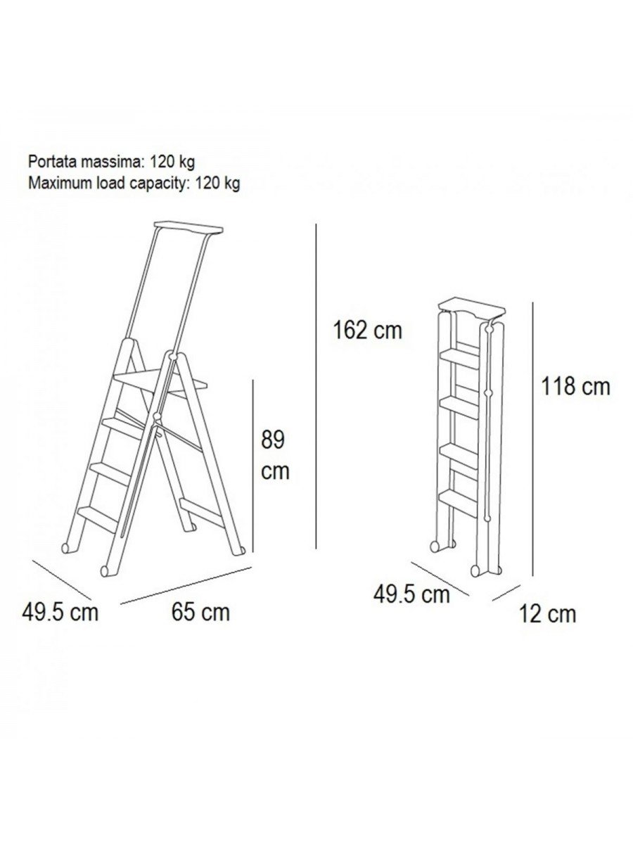 Раскладная деревянная лестница