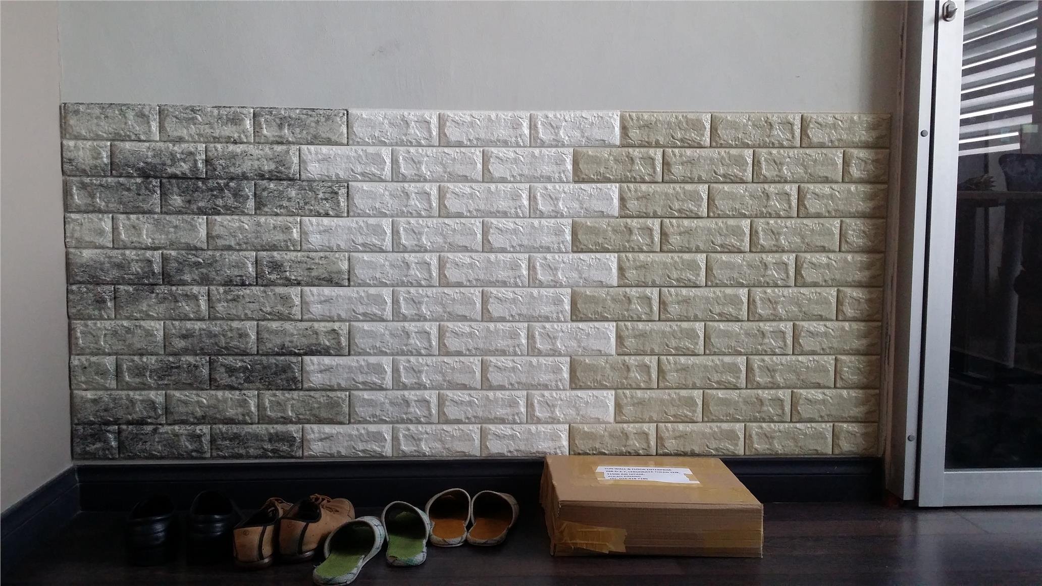 Купить имитацию плитки. 3d cамоклеющиеся панели "кирпич Оникс" (Brick Beige-White). Панели для стен под кирпич. Панели имитация кирпича. Декоративные панели для стен под кирпич.