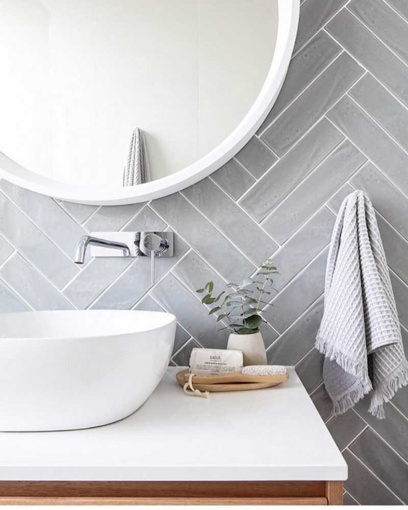 Ванная в скандинавском стиле зеленая