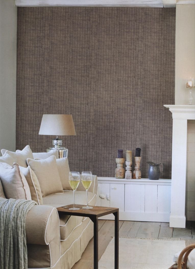 Обои под рогожку в интерьере