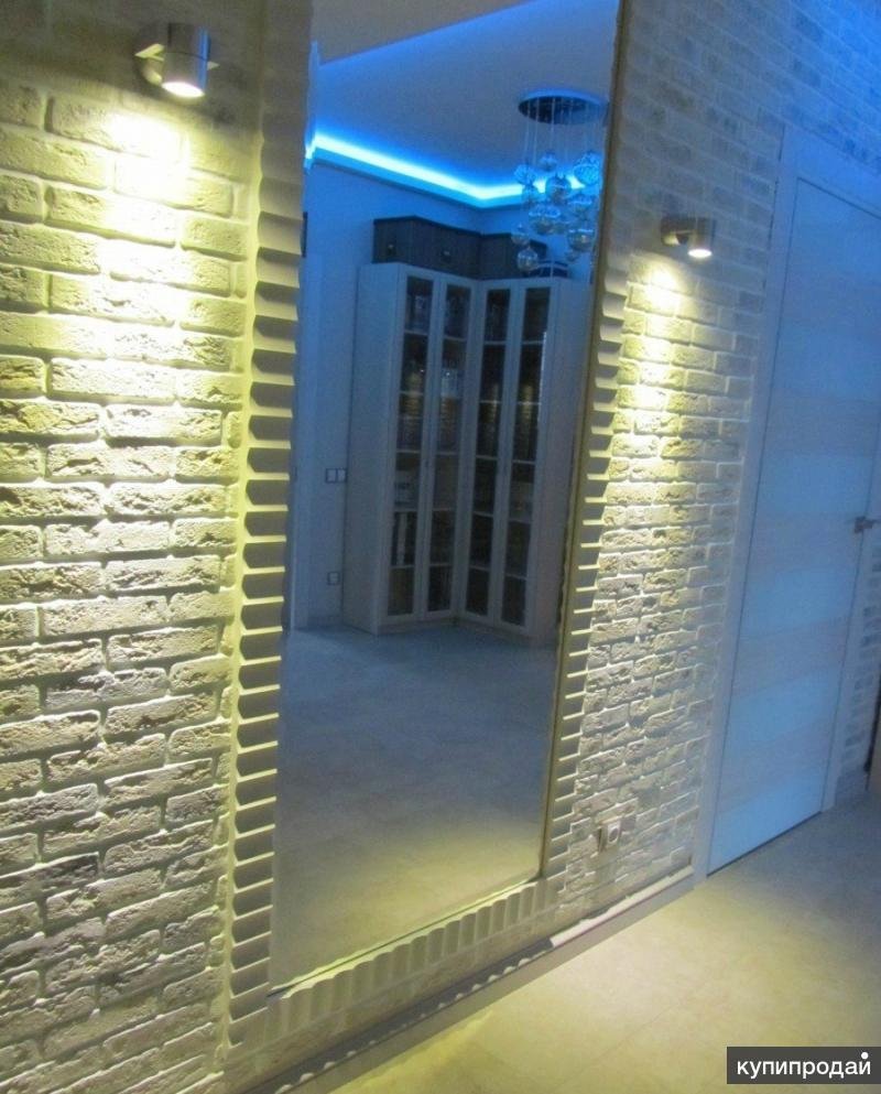 Подсветка декоративного камня на стене