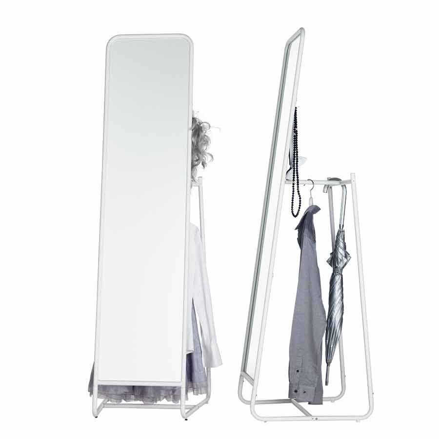 Вешалка с зеркалом на колесиках