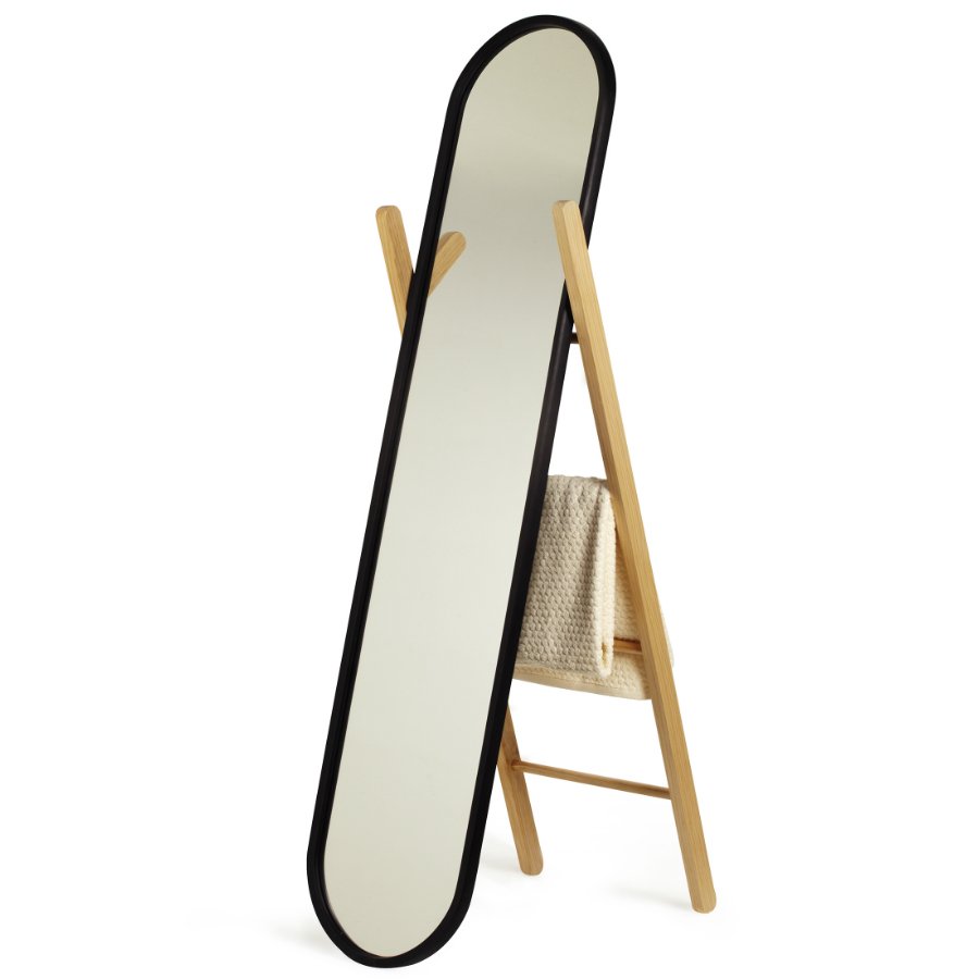 Напольное зеркало с вешалкой сзади для одежды