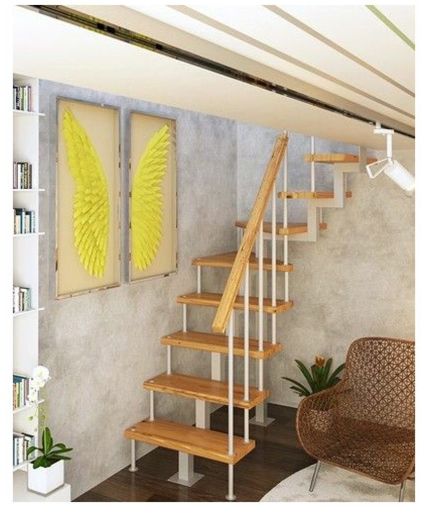 Модульная лестница спринт с поворотом 180 градусов