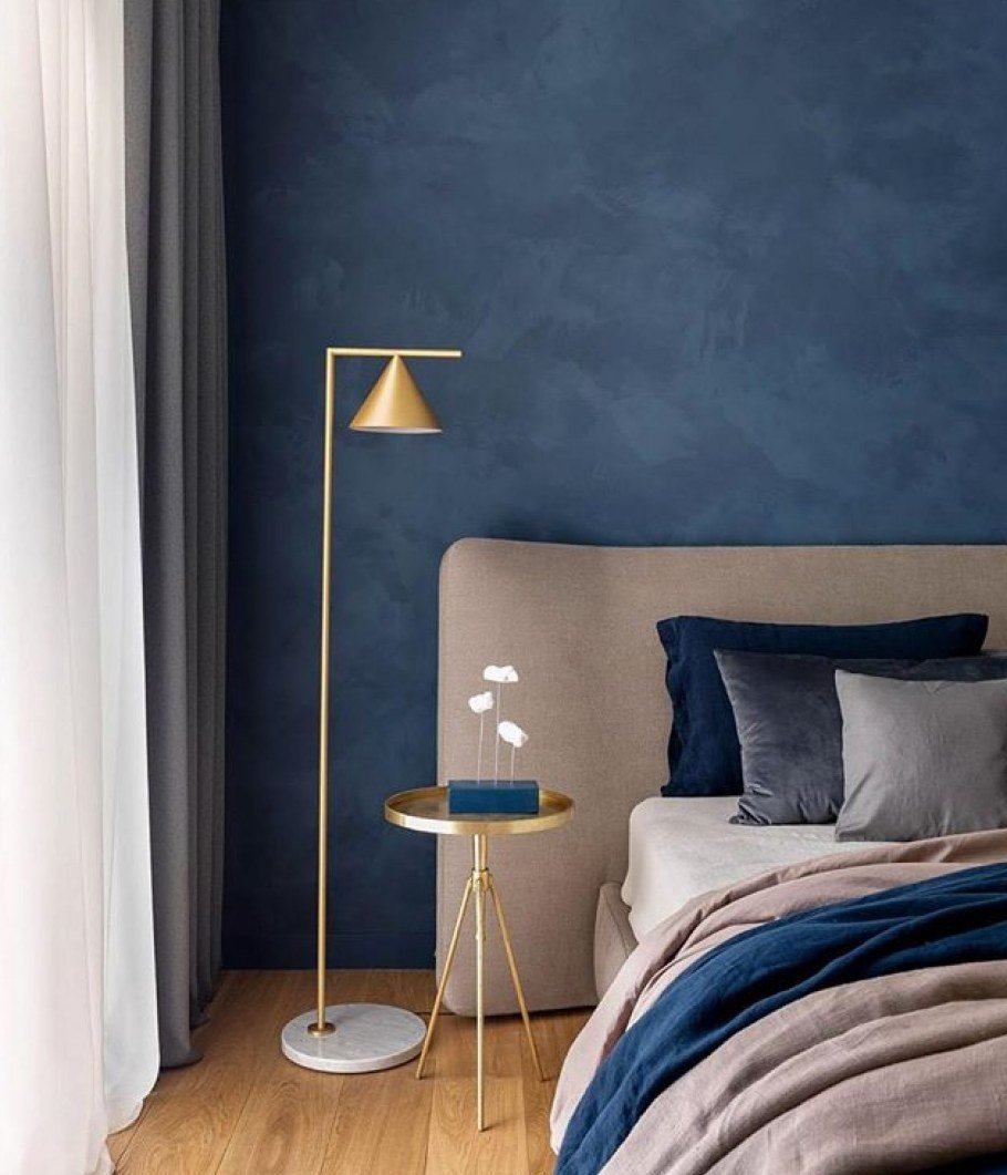 Серо синий цвет стен