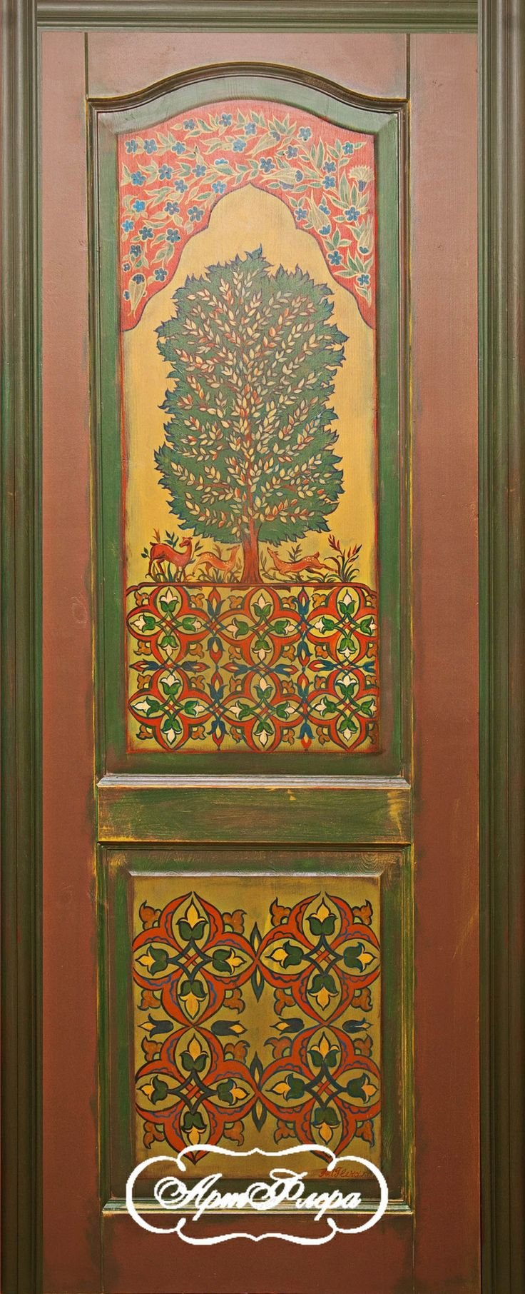 Двери с росписью в итальянском стиле