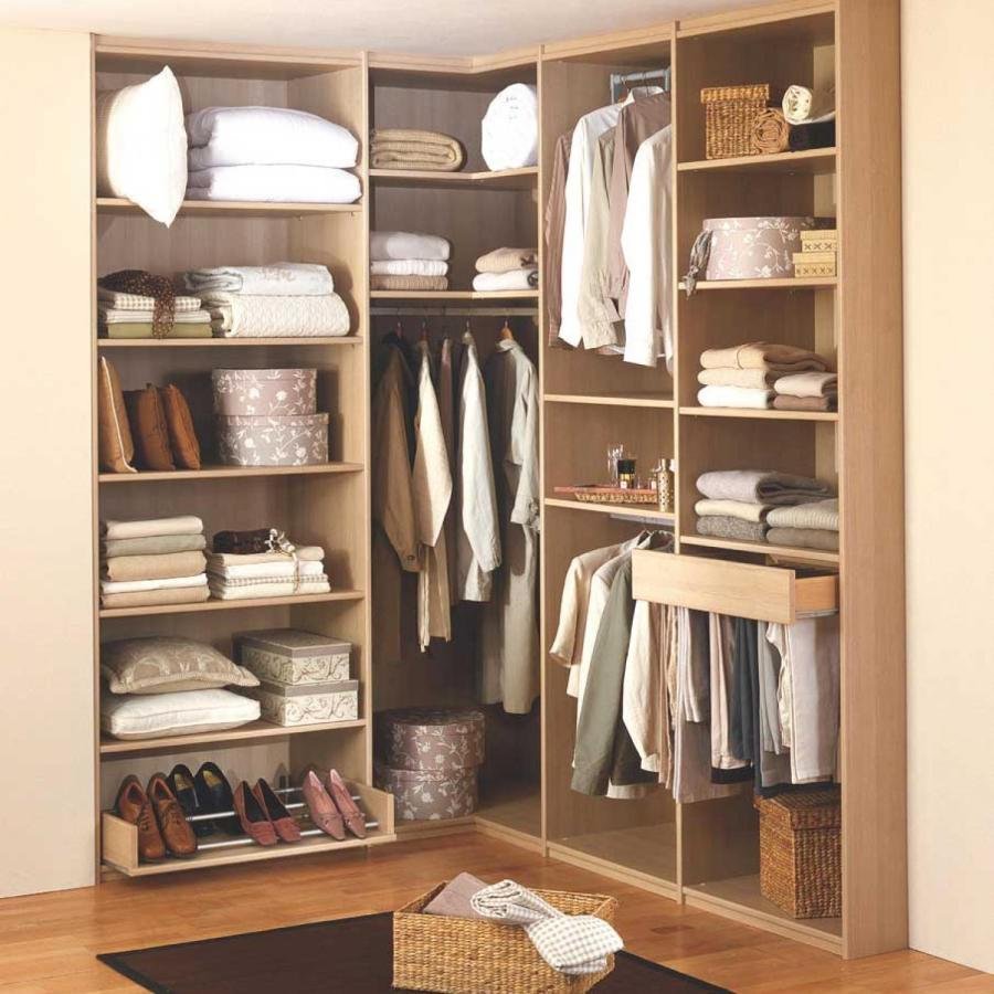 Угловая гардеробная наполнение