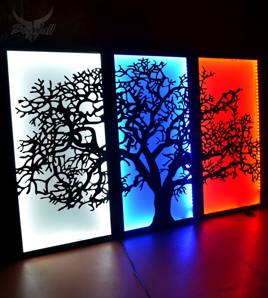 Картины со светодиодной подсветкой на тему зима снега