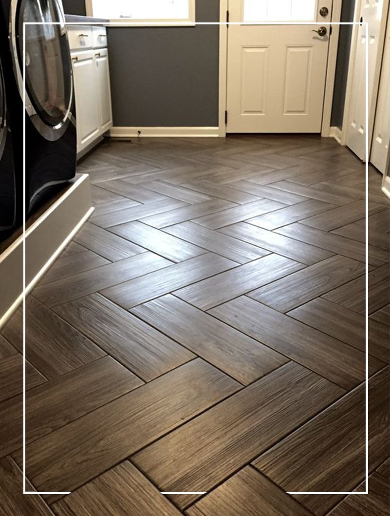 Комбинированная плитка на полу