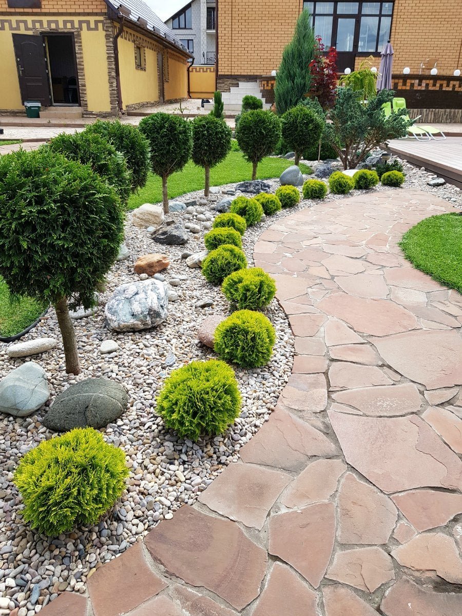 Стили ландшафтного дизайна коллаж