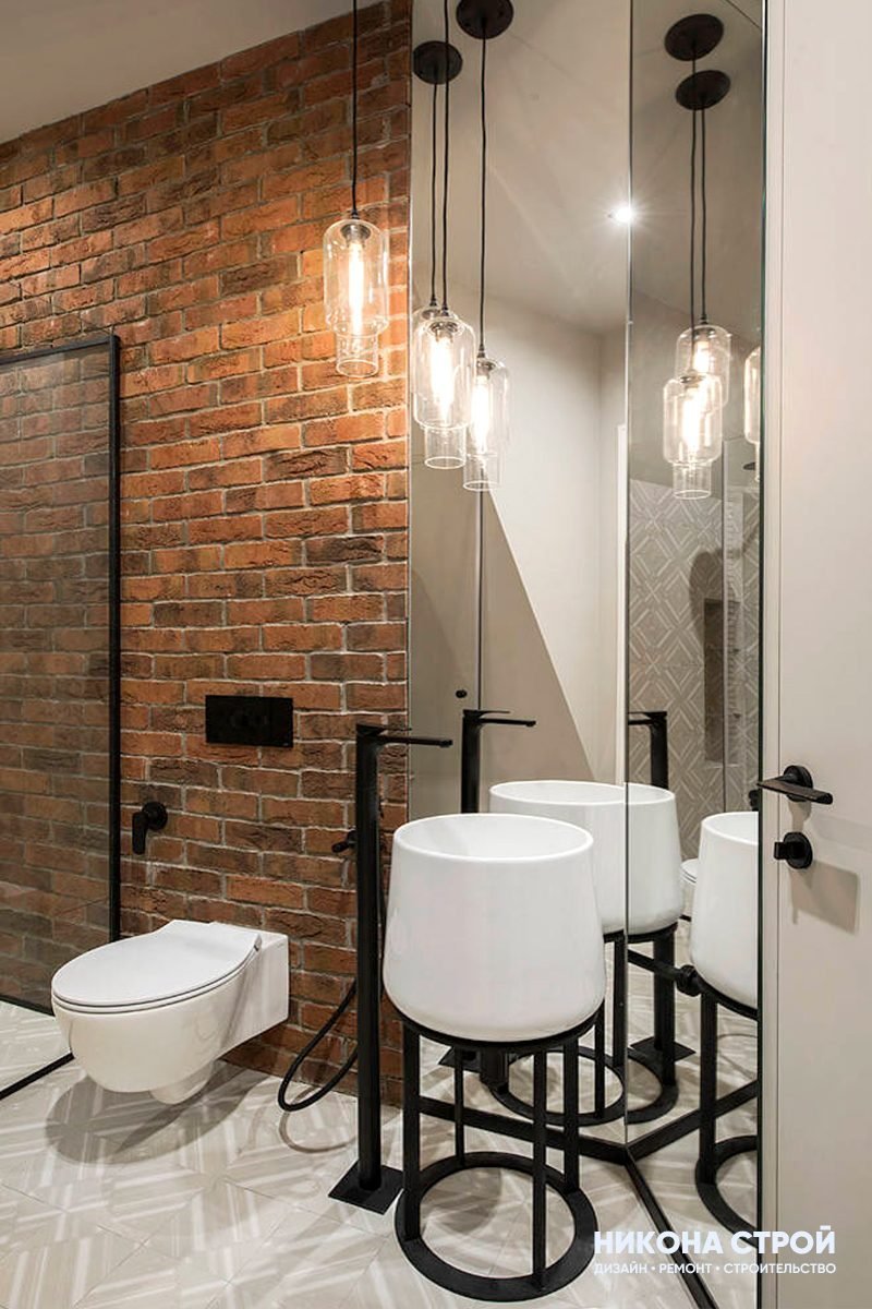 Душевая кабина в стиле лофт черная 90x100