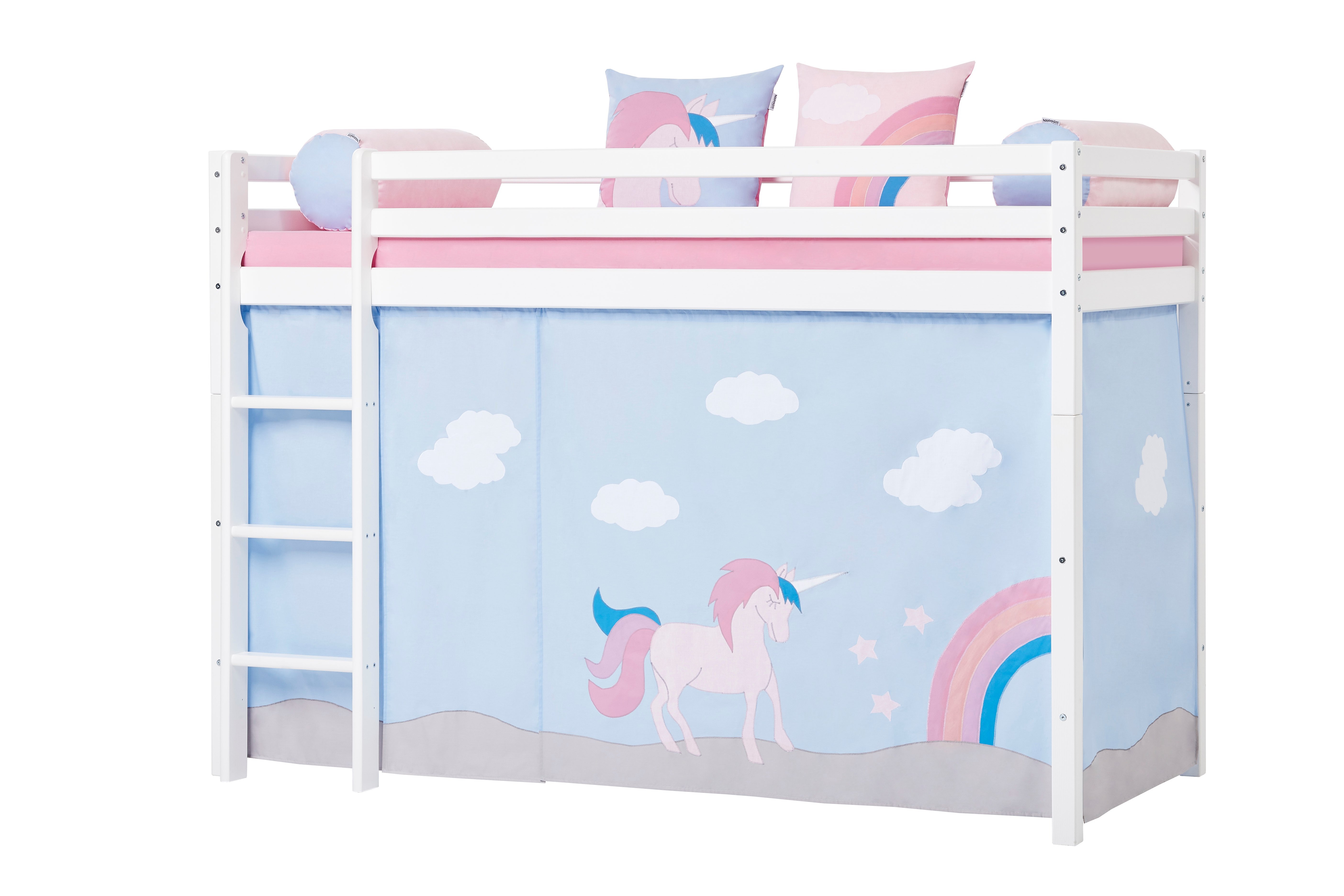 Кровать единорог. Кровать с единорогом детская. Двухъярусная кровать с единорогами. Кровать двухэтажная с единорогом детская.