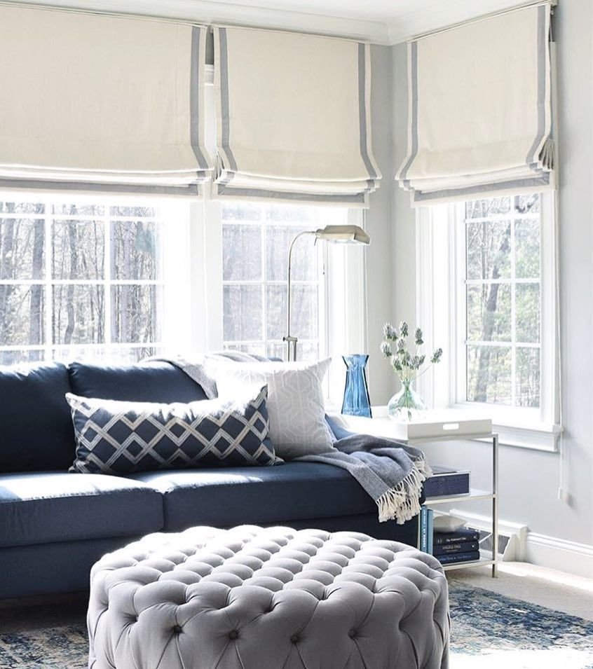 Римские шторы на эркерные окна