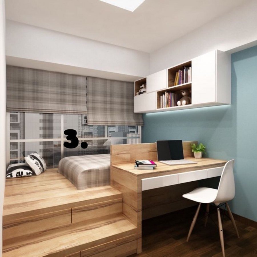 Детская кровать подиум с рабочей зоной