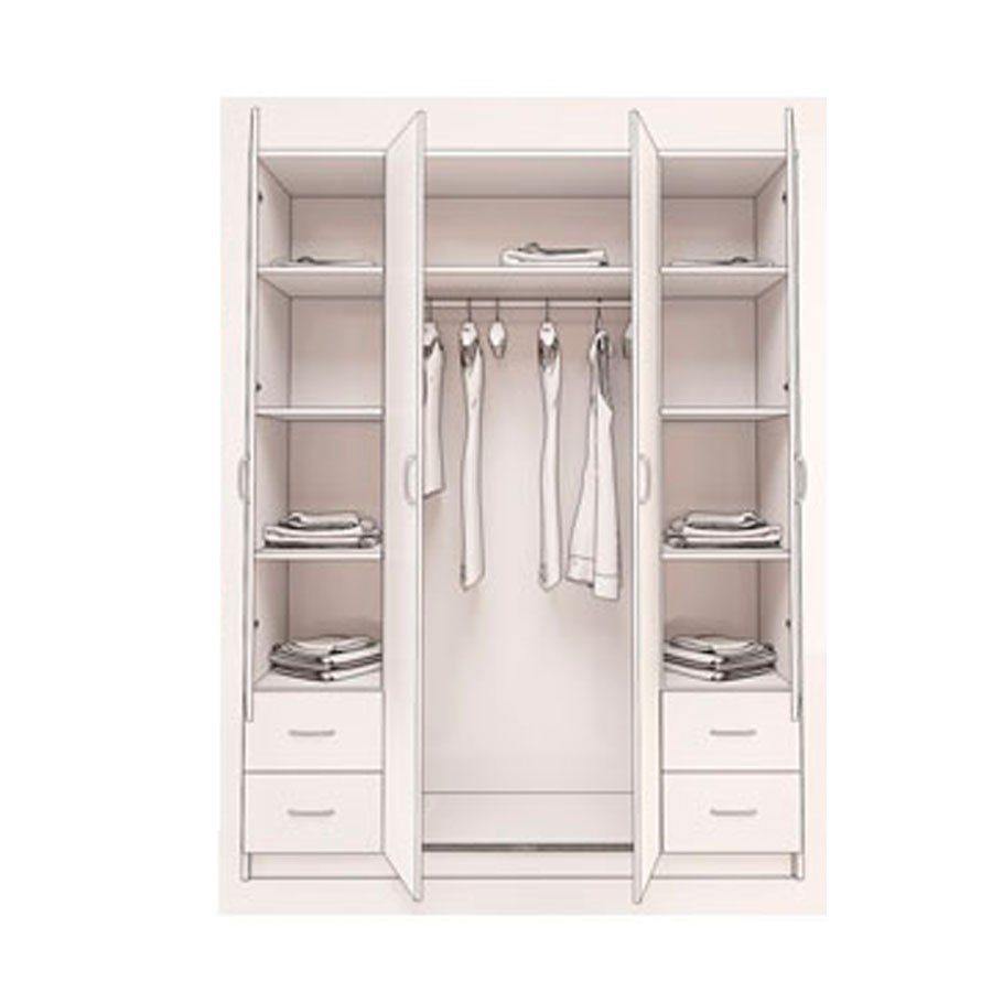 Шкаф четырехстворчатый распашной 2000/2200 наполнение