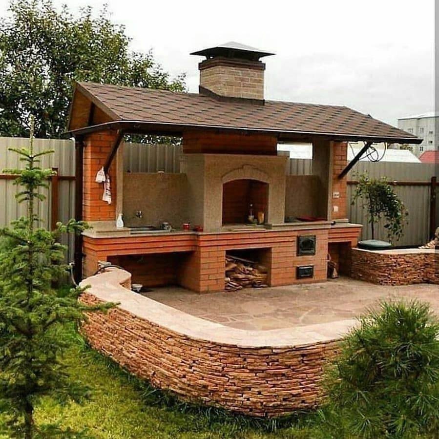 Барбекю из кирпича под казан мангал 2в 1